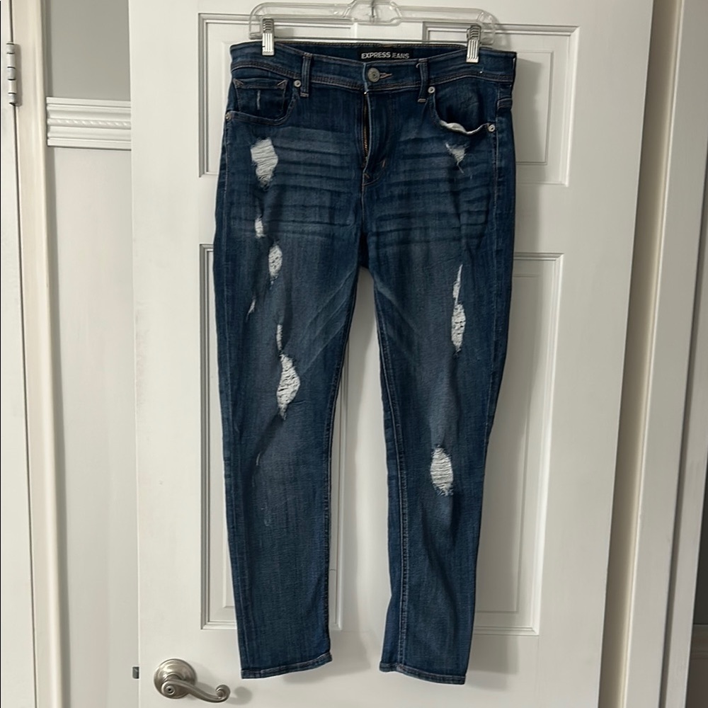 Express Women's Distressed Blue Jeans